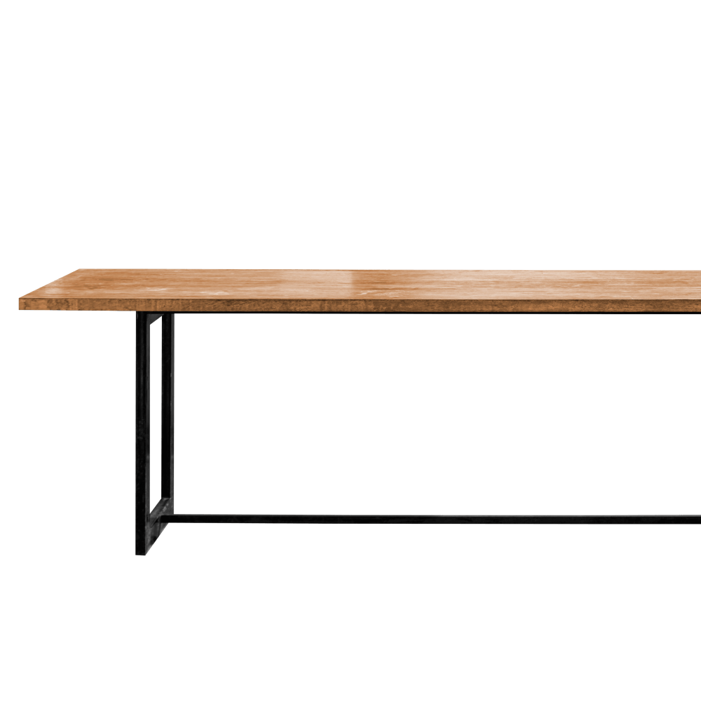 Wood With Steel Table - Image 2