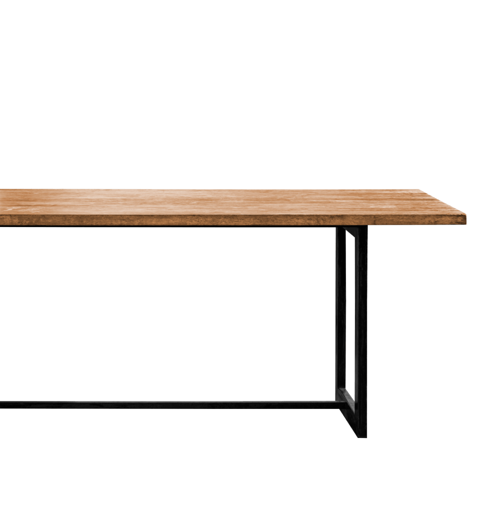 Wood With Steel Table - Image 3