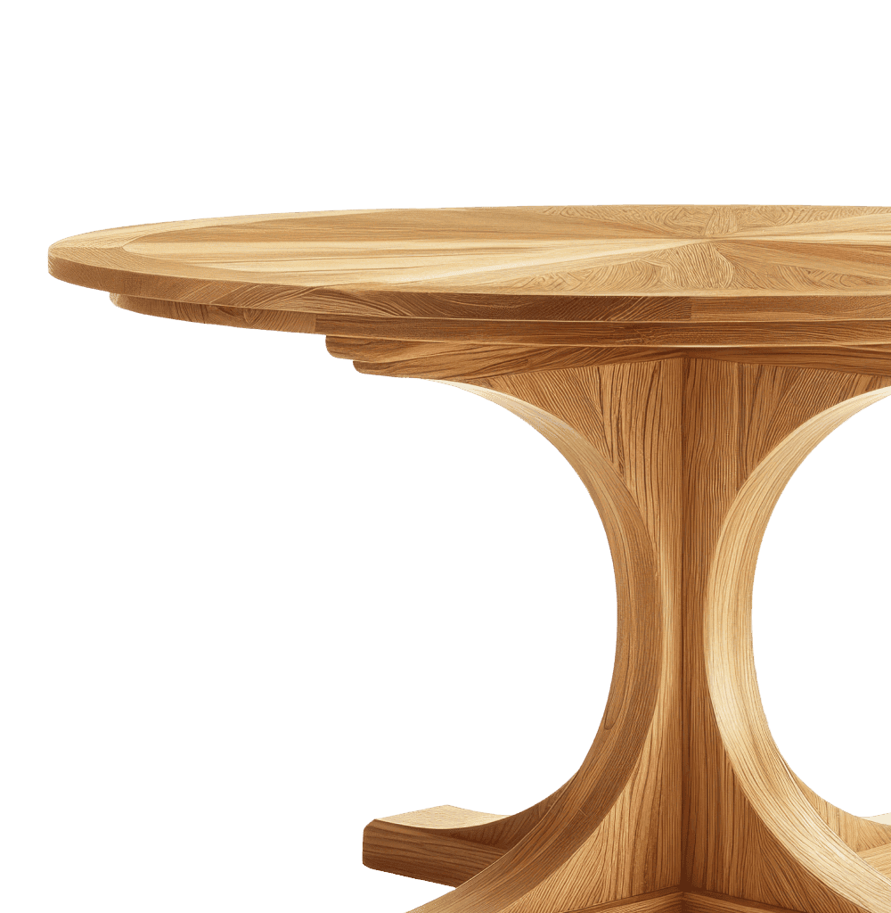 Wooden Round Table - Image 2