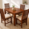 Adal 4 Seater Sheesham Wood Dining Set in Honey Finish