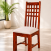 Adal Sheesham Wood Dining Chair with cushion in Honey Finish