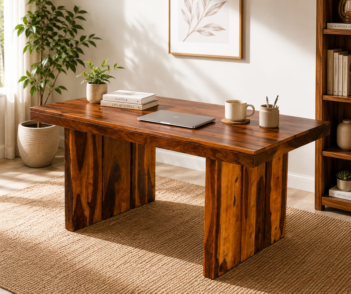 Apex 6 Seater Sheesham Wood Dining table in Honey Finish
