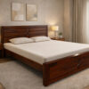 Arch Sheesham Wood King Size Bed in Honey Finish Without Storage
