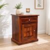 Bottle Bed Side Table in Honey Finish