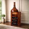 Bottle Sheesham Wood Bar Cabinet in Honey Finish
