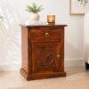 Carvin Bed Side Table in Honey Finish