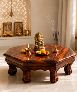 Carvin Sheesham Wood Chowki in Honey Finish
