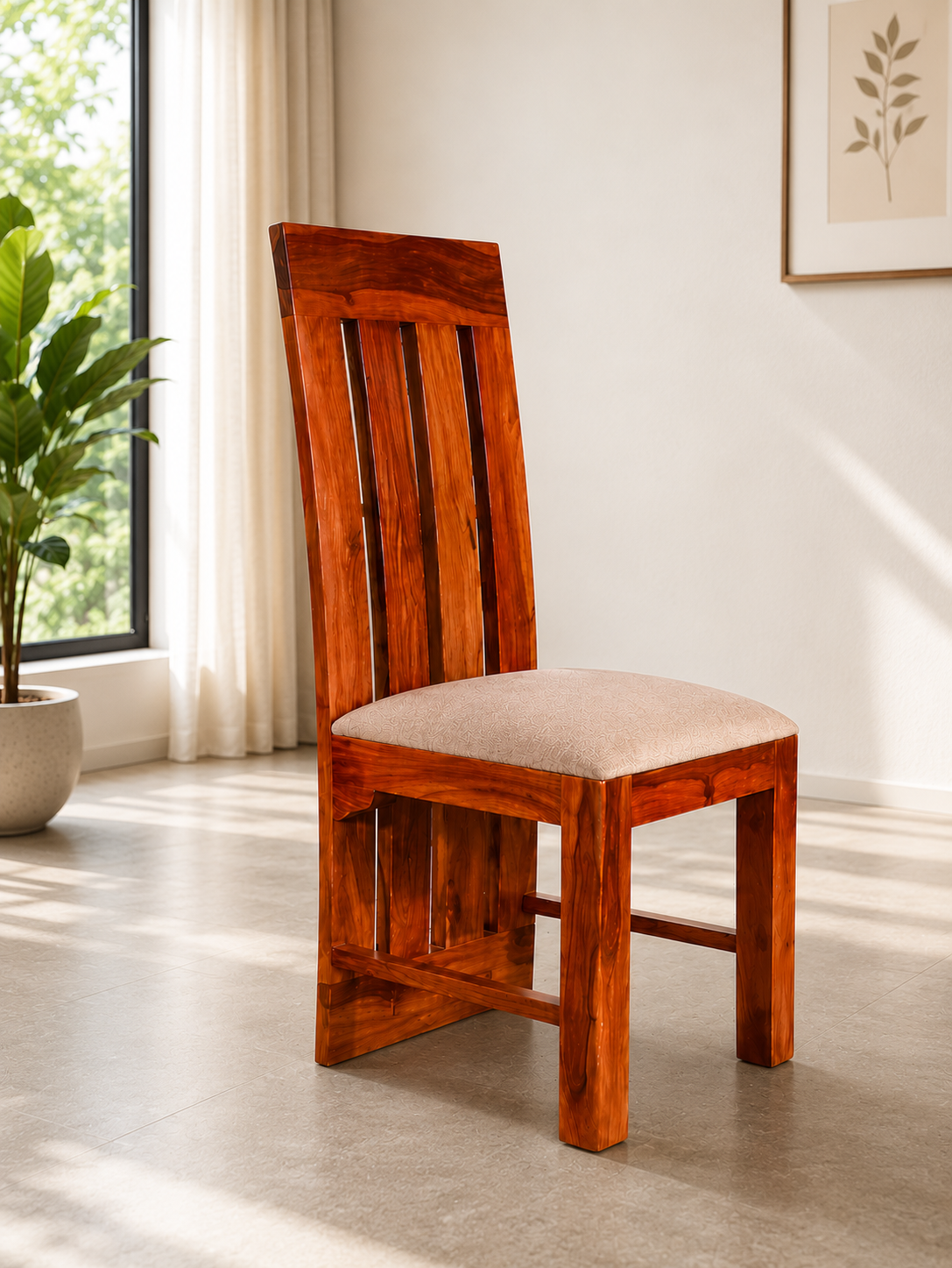 Coaster Sheesham Wood Dining Chair in Honey Finish