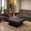 Cozy Dark 5 seater Sheesham Wood sofa set in Honey Finish