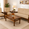 Cozy Light 5 Seater Sheesham Wood Sofa Set in Honey Finish
