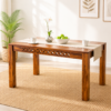 Denim 4 Seater Sheesham Wood Dining Table in Honey Finish