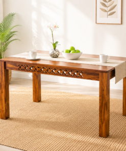 Denim 4 Seater Sheesham Wood Dining Table in Honey Finish
