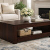 Double Top Sheesham Wood Coffee Table in Walnut Finish