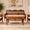 Elena 5 Seater Sheesham Wood Sofa Set in Honey Finish