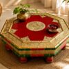 Emperor Sheesham Wood Brass Chowki 8 legs