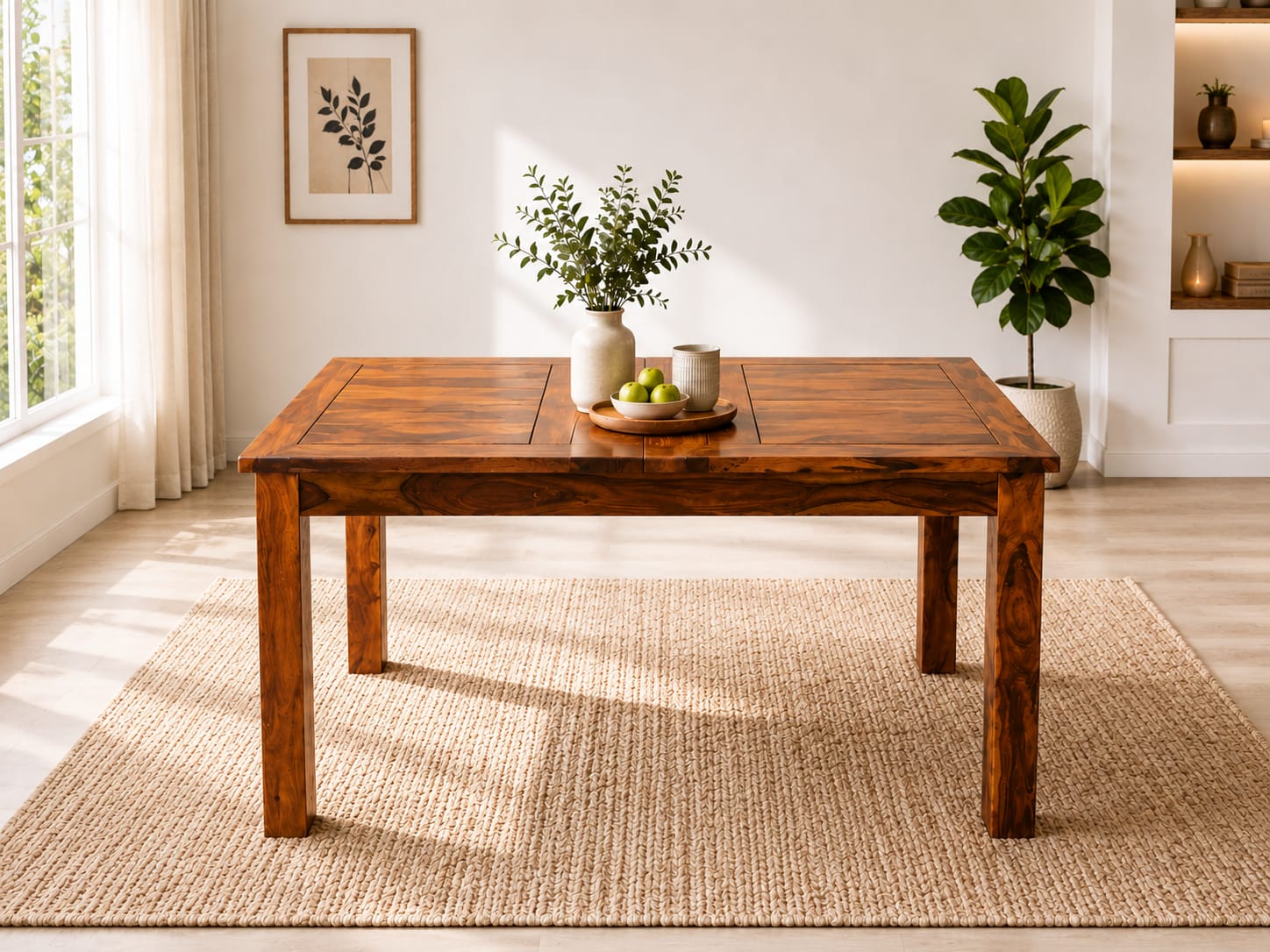 Extentable Sheesham Wood Dining table in Honey Finish