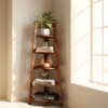 Folding Corner Sheesham Wood (Big) Book Rack in Honey Finish
