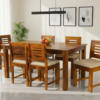 Groove 6 Seater Sheesham Wood Dining Set in Honey Finish