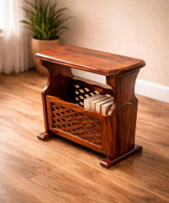 Jiksa Sheesham Wood Book Rack in Honey Finish