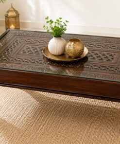 Jiksa Sheesham Wood coffee table in Walnut Finish