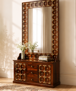 LT Sheesham Wood Dresser with Drawer Storage in Honey Finish
