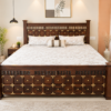 LT Sheesham Wood King Size Bed with Box Storage in Honey Finish