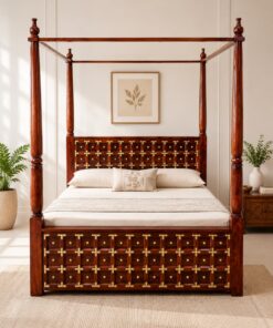 LT Sheesham Wood Poster King size Bed without storage
