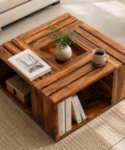 Lynora Sheesham Wood coffee table in Honey Finish