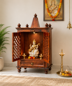 Maurya Sheesham Wood Temple with 2 Door