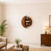 Moon Sheesham Wood Wall Shelf in Honey Finish