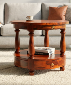 Noble Sheesham Woosd Coffee Table with Drawers in Honey Finish