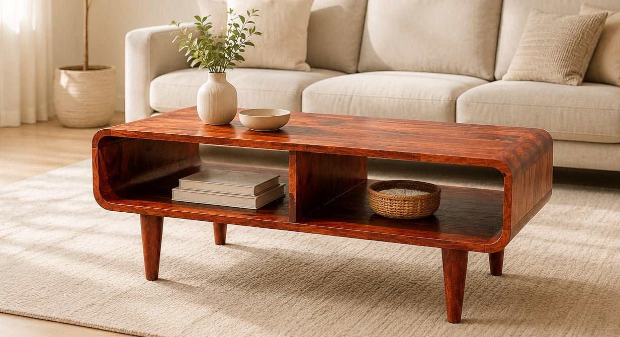 Peek Sheesham Wood coffee table in Honey Finish