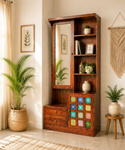 Regal Sheesham Wood Dresser with Storage & Drawer in Honey Finish