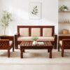 Rustic 5 Sheesham Wood Seater Sofa Set in Honey Finish