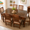 Rustic 6 Seater Sheesham Wood Dining Set in Honey Finish