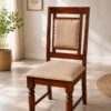 Rustic Dining Chair with Cushion in Honey Finish