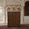 Rustic Sheesham Wood Bar Cabinet in Honey Finish