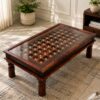 Rustic Sheesham Wood Coffee Table in Honey Finish