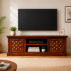 Rustic TV Cabinet in Honey Finish