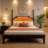 Samrat King size without storage in Walnut Finish