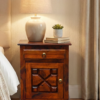 Shape Bed Side Table in Honey Finish
