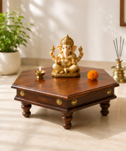 Shatkon Sheesham Wood chowki in Honey Finish