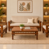 Silica 5 Seater Sheesham Wood Sofa Set in Honey Finish