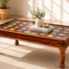 Tile Sheesham Wood coffee table in Honey Finish