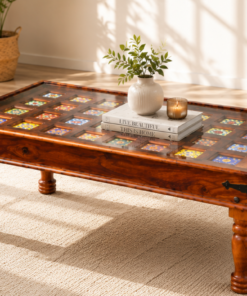 Tile Sheesham Wood coffee table in Honey Finish