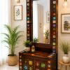 Tile Sheesham Wood Storage Dresser in Honey Finish