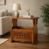 Web Sheesham Wood Book Rack in Honey Finish