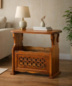 Web Sheesham Wood Book Rack in Honey Finish