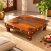 Wooden Sheesham Wood Chowki in Honey Finish