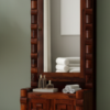 Woven Sheesham Wood Storage Dresser in Honey Finish